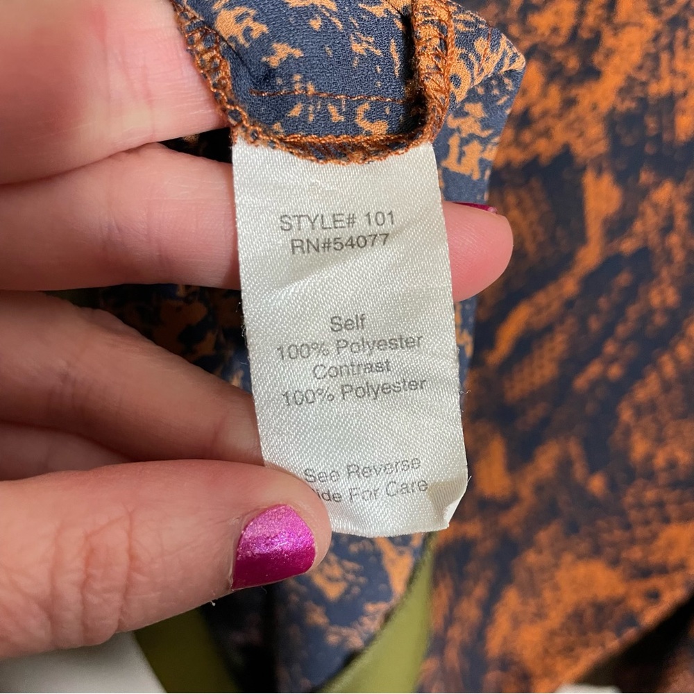 Cabi Border Wrap Blouse Snakeskin Pattern Xs - image 7